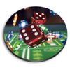 1 x Round MDF Magnet - Red Dice Game Casino Chips 15845