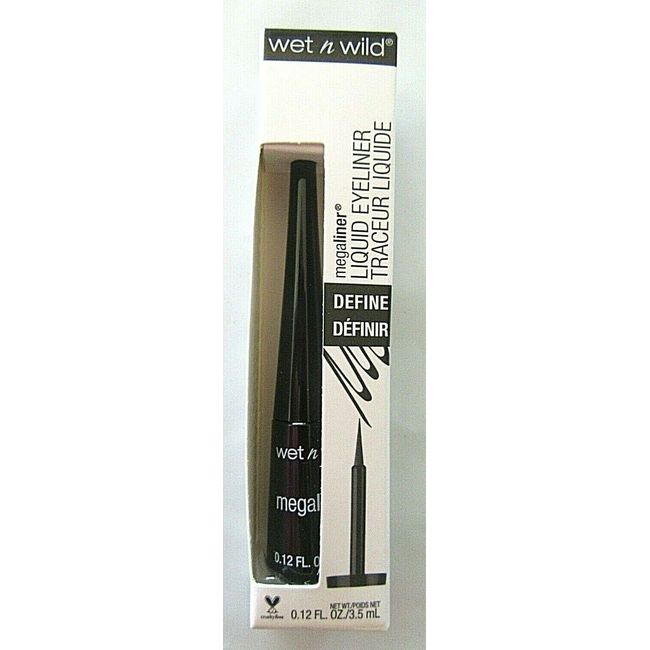 *** Wet n Wild MegaLiner Liquid Eyeliner - BLACK -  871A, 0.12 fl oz