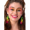 Womens 1980s Neon Stars Earrings