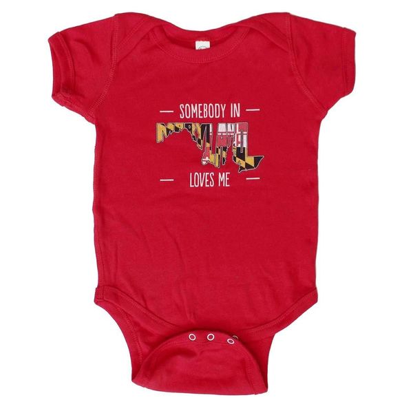 Somebody in Maryland Loves Me (Red) / Baby Onesie - 0 Months / Red