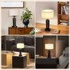 HYMELA Table Lamp Dimmable Bronze Finish Touch Control USB Port Nightstand Light