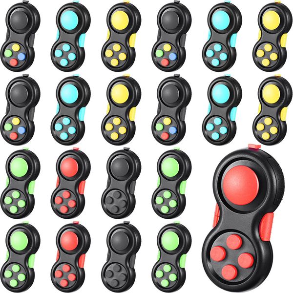 24 Pcs Pad Classic Retro Controller Game Pad Controller Handheld Controller Sensory Educational Toy Controller for Relieving Stress ADHD ADD OCD Autism Anxiety (Solid Style)