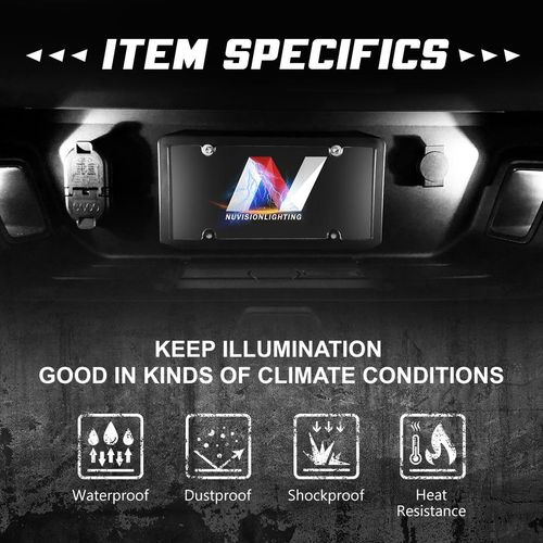 NUVISION LIGHTING Pair of LED License Plate Lights Compatible with 15-20 F150, FO2870101, NVL-LPL-029