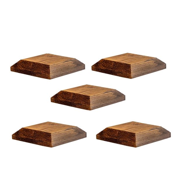 Timber Fence Post Cap | Fits 4x4" (100x100mm) Posts | Brown | Square Posts | Pack of 5