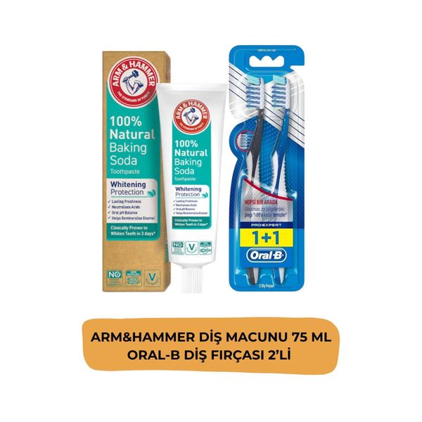 Diş Macunu Beyazlatıcı Natural Baking Soda 75m + Oral-B Diş Fırçası 2'li