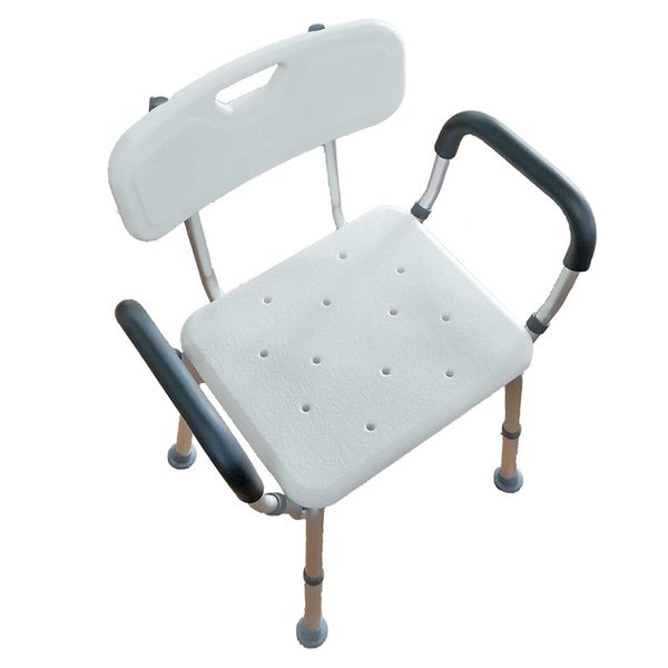 Shower Chair, Shower Chair, For Bathing, Nursing Care, Elbow, Height Adjustment, Backrest, Shower Bench, U-Shaped, U-Shaped, Nursing Care Chair, Extendable, For Bath, Chair, Nursing Care, White, Load Capacity Up To 220.5 lbs (100 kg)