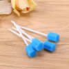 Healifty 100pcs Mouth Sponge Swabs Disposable Sponge Stick Oral Care Sponge Swab Tooth Cleaning Sponge (Blue)