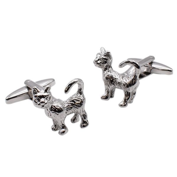 Cat Design Cufflinks, Presented in a Personalised Engraved Box