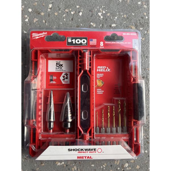 Milwaukee Electric - 8 PC Impact Step and Drill BIT Set