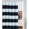 spring Home Waterfall Ruffled Fabric Shower Curtainsize 72 x 72 inch (Black/White)