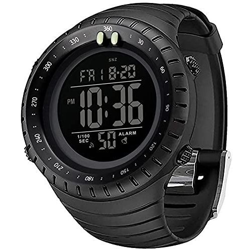 ManLinKei Men's Digital Sports Watch Military Waterproof Tactical Watch with LED Backlight Watches for Men
