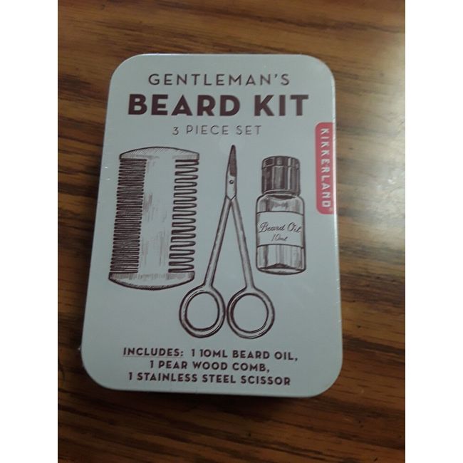 NEW Gentleman's Beard Kit 3 piece  in sealed tin comb scissors oil