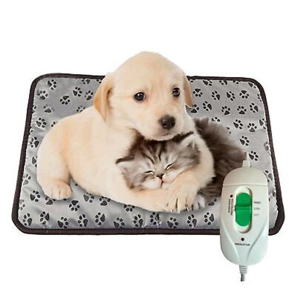 Pet Heating Pad Waterproof Dog Heating Pad Mat for Cat 17 X 17 in Grey