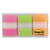 Post-it 686PGO File Tabs, 1 x 1 1/2, Assorted Brights, 66/Pack