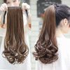Ponytail Hair Extensions Curly Black Ribbon Type Heat Resistant Long Natural Wave Hair Color 4 Colors Choice Hair Extensions Point Wigs Cosplay (Length: 48) - black brown