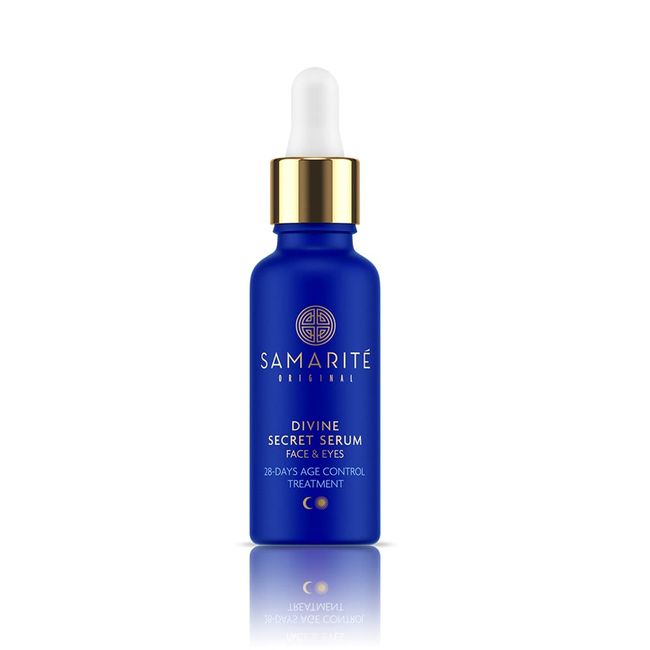 Samarité Divine Secret Serum - Verjüngungs- und Anti-Aging-Serum für Gesicht und Augenpartie 30 ml, Blau