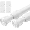 Customizable Spring Tension Rods for Windows & Closet Bars - White, 28-41 Inches