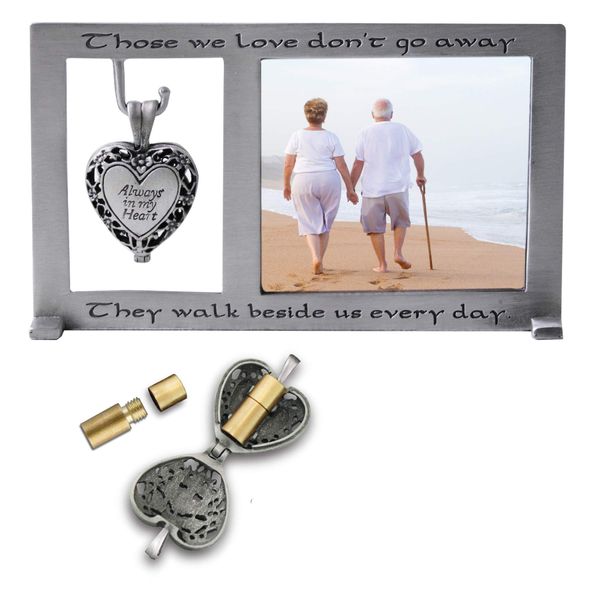 Those We Love Memorial Photo Frame with Vial for Ashes or a Keepsake, Funeral or Sympathy Gift for Loss of Loved One, For 2.5-inch by 2.25-inch photo, by Abbey & CA Gift