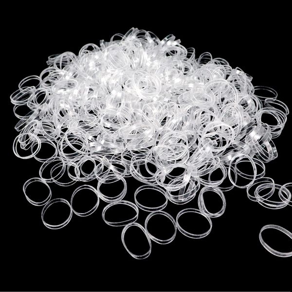 Hanyousheng 500 PCS Mini Haargummis, Elastische Haargummis, Haargummi Durchsichtig Klein, Transparent Elastische Haarbänder Gummibänder für Pferdeschwanz für Kinder, Kleine Dreadlocks