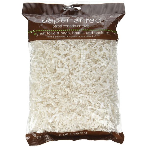 Vibrant White Paper Shreds - 2oz., 1 Pack - Perfect for Gift Packaging, Decorations and Craft Projects
