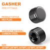 GASHER 70Pcs Carbon Steel Pipe Plug Fitting Internal Hex Thread Socket Pipe Plug Set, 1/8" 1/4" 3/8" 1/2" 3/4" NPT