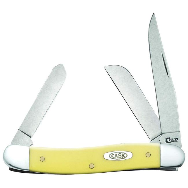 Case XX WR Pocket Knife Yellow Synthetic Medium Stockman SS Item #80035 - (3318 SS) - Length Closed: 3 5/8 Inches