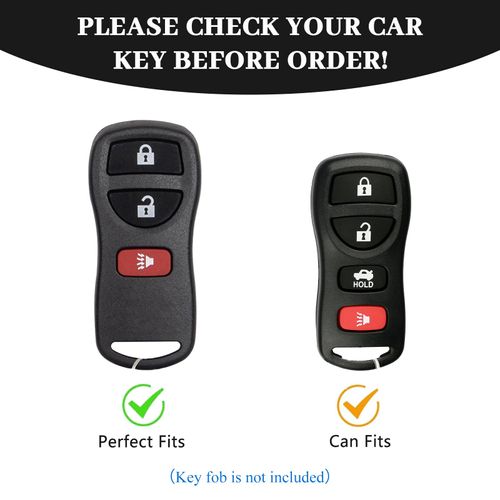 OFF WE GO for Nissan Key Fob Cover, Soft TPU Protection Key Fob Case Fit for Nissan Armada Altima Quest Frontier Titan Sentra Versa Xterra Pathfinder Maxima Murano NV200 350Z Key (Gold White)