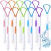 10 Pieces Tongue Scraper Tongue Cleaner Plastic Tongue Brush for Adults Kids Healthy Oral Care, Pink Blue Green Purple Orange