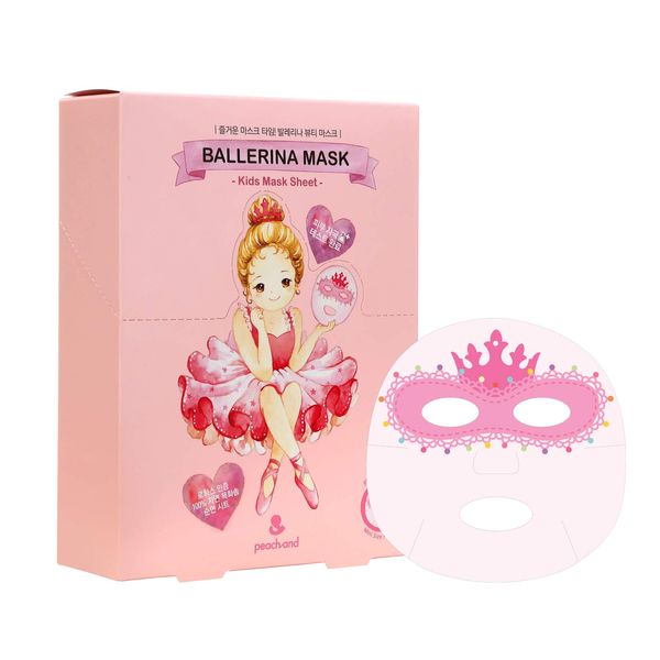 [ peach and ] Ballerina Face Mask Sheet for Kids, Children | Facial Mask made with 100% Cotton (10pcs)