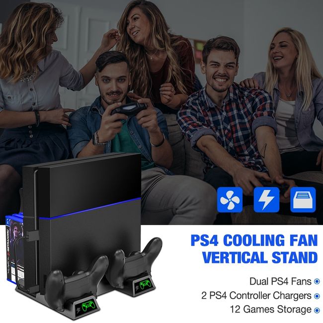 For Ps5 Slim/ps5 Pro Vertical Cooling Stand With Fan Dual Controller  Charger Charging Station For Playstation 5 Accessories - Chargers -  AliExpress