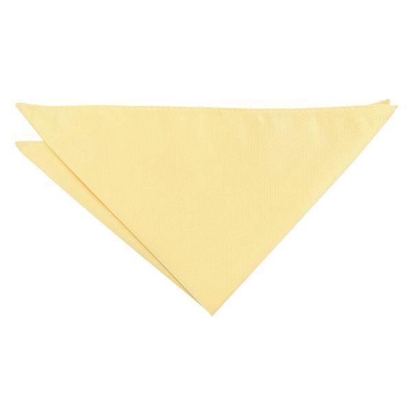 DQT Plain Twill Wedding Pocket Square Handkerchief - Daffodil Yellow