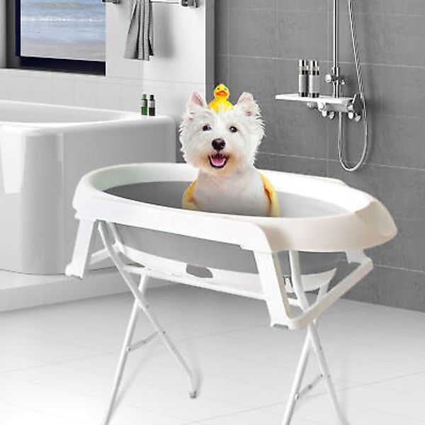 Tall Dog/baby Bath Tub and Wash Station for Bathing Shower Grooming for max 10lb