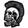 Embroidered Iron Patch, Applique Patch (Mohawk Skull) Skull Black White with Glue