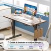 55" Rust Brown Modern Height Adjustable Electric Standing Desk Home Office Table