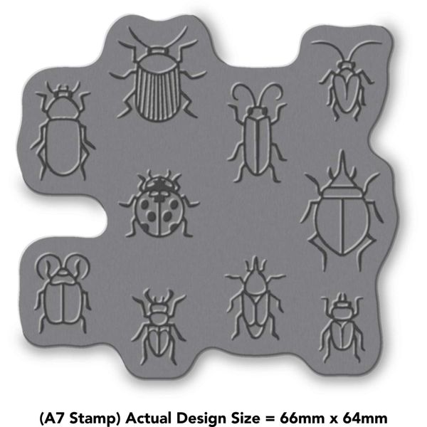 'Bug Pattern' Rubber Stamp - Unmounted Design for Crafting & Scrapbooking, A7 (RS00006761)