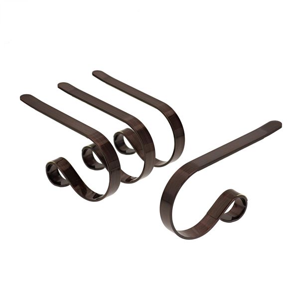 Haute Decor The Original MantleClip® - 4 Pack (Oil-Rubbed Bronze) - Hang Christmas Stockings Safely and Securely from Mantels Up to 3 Inches Thick