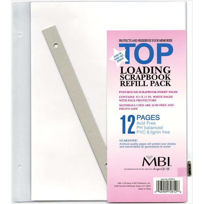 MCS MBI 8.5x11 Inch Scrapbook Expansion Page Refills, 6 Count (872814)