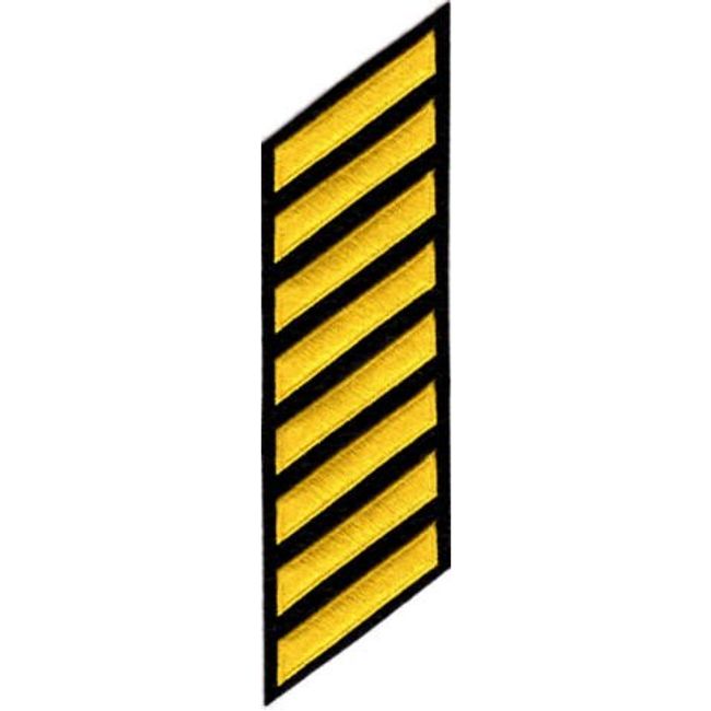 Uniform Service Hash Marks - Medium Gold on Black Felt Backing - 8 Hashes