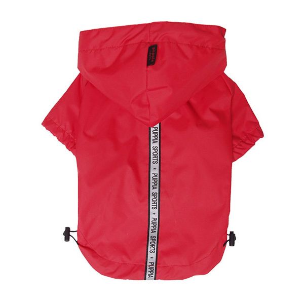 Puppia Authentic Base Jumper Raincoat, Medium, Red