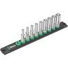 WERA 005410 Vera Insertion Angle 1/4SQ with Storage Rail, 9-Piece Set, Deep Socket Wrench Set