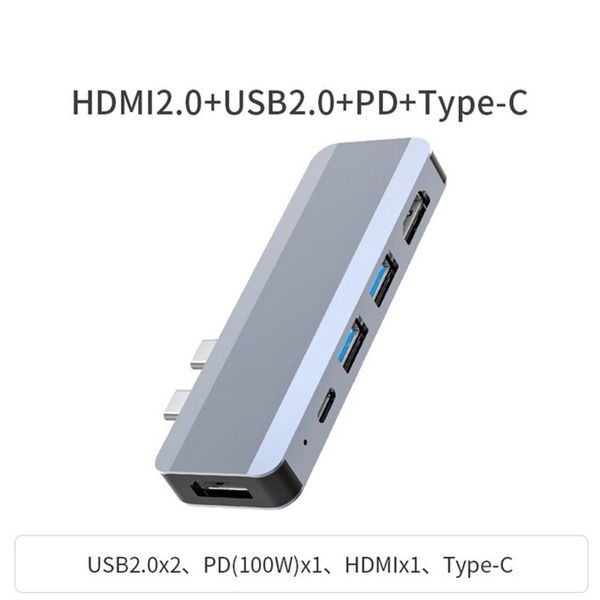 thunderbolt hub usb 3.1 type c hub hdmi multi splitter adapter 4k thunderbolt 3 usb c hub with tf sd reader slot pd for macbook, 3 in one plug