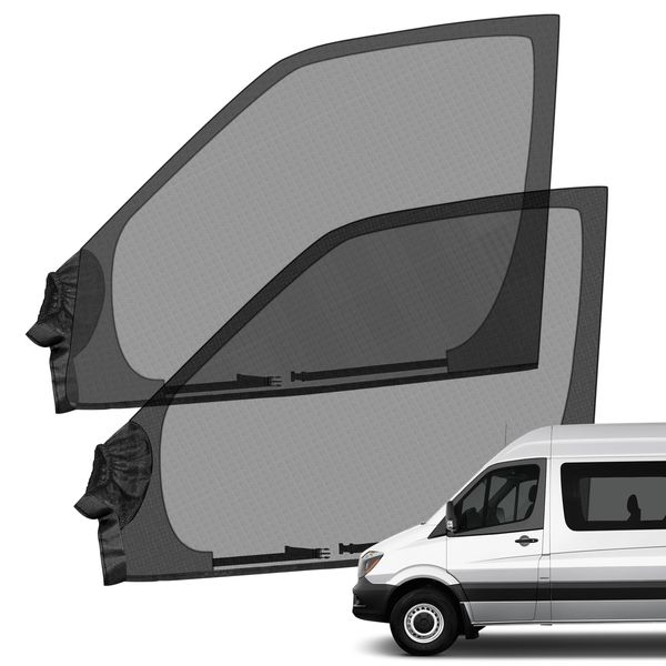 Magnetic Bug Screen for Front Doors, Pair Universal Size for Promaster, Sprinter, Metris, and Other Van