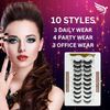 Magnetic Eyelashes Natural Look - 10 Pairs False Eyelashes Magnetic Eyeliner and Lashes Kit | Reusable Magnetic Lashes Set with Tweezers | No Glue, Waterproof Magnetic Eyeliner (10 Pack)
