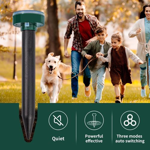 8PK Mole Repellent for lawns Gopher Repellent Ultrasonic Solar Powered Snake Repellent Deterrent Mole Repeller Vole Repellent Outdoor Lawns Garden Yard All Pests Sonic Spikes Stakes Chaser (8, Green)