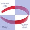 Motique Accessories One Dozen 1 Inch Red Plastic Headbands with Teeth