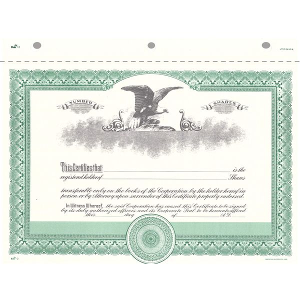 Duke 2 Stock Certificates | Pack of 25