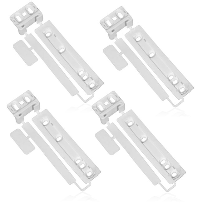 SPARES2GO Door Plastic Mounting Bracket Fixing Slide Kit Compatible with Zanussi Integrated Fridge & Freezer (Pack of 4)