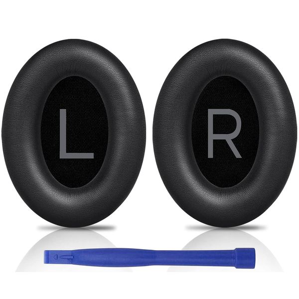 SOULWIT Earpads Replacement for Bose QuietComfort 45 (QC45)/QuietComfort SE (QC SE)/New Quiet Comfort Wireless Over-Ear Headphones, Ear Pads Cushions with Softer Protein Leather - Black