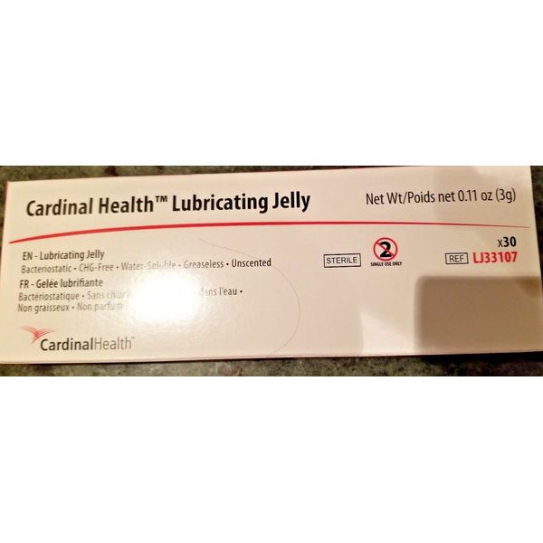 CARDINAL HEALTH BOX OF 30, Health Lubricating Jelly 3 gram Packet LJ33107