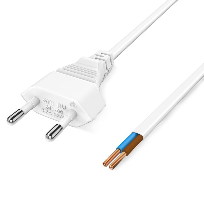 VIEVRE 2 pieces cable with plug, 3 m power cable, 2-pin, connection ...